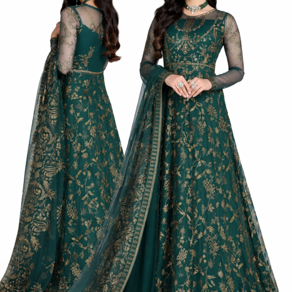 Emerald Royale Embroidered Luxury Ensemble